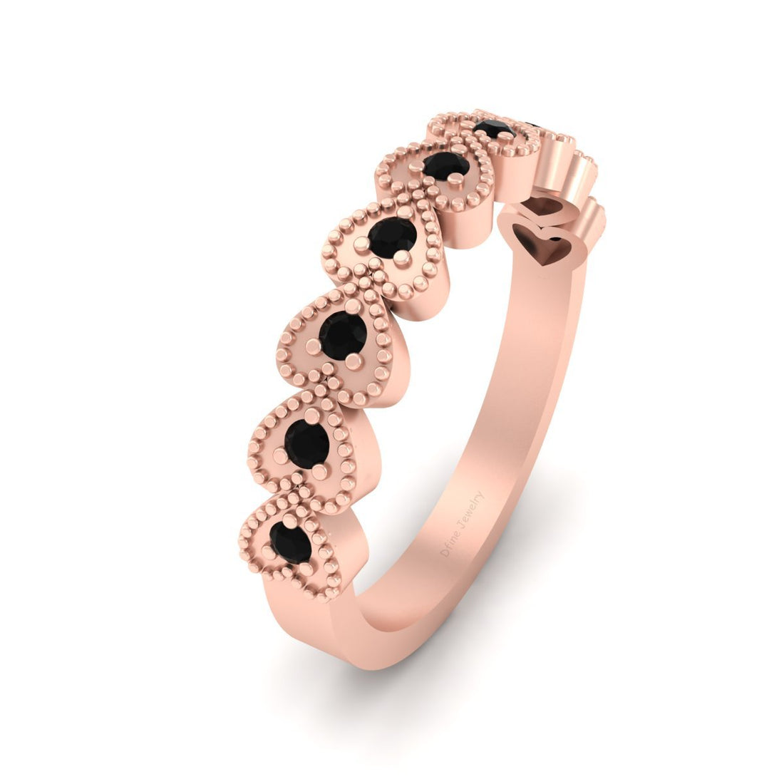 MILGRAIN HEART ENGAGEMENT RING
