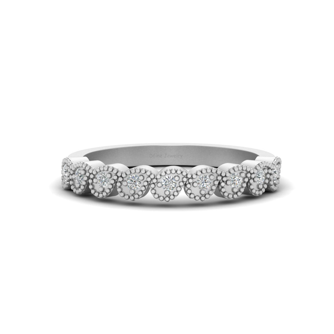 MILGRAIN WEDDING BAND FOR HER