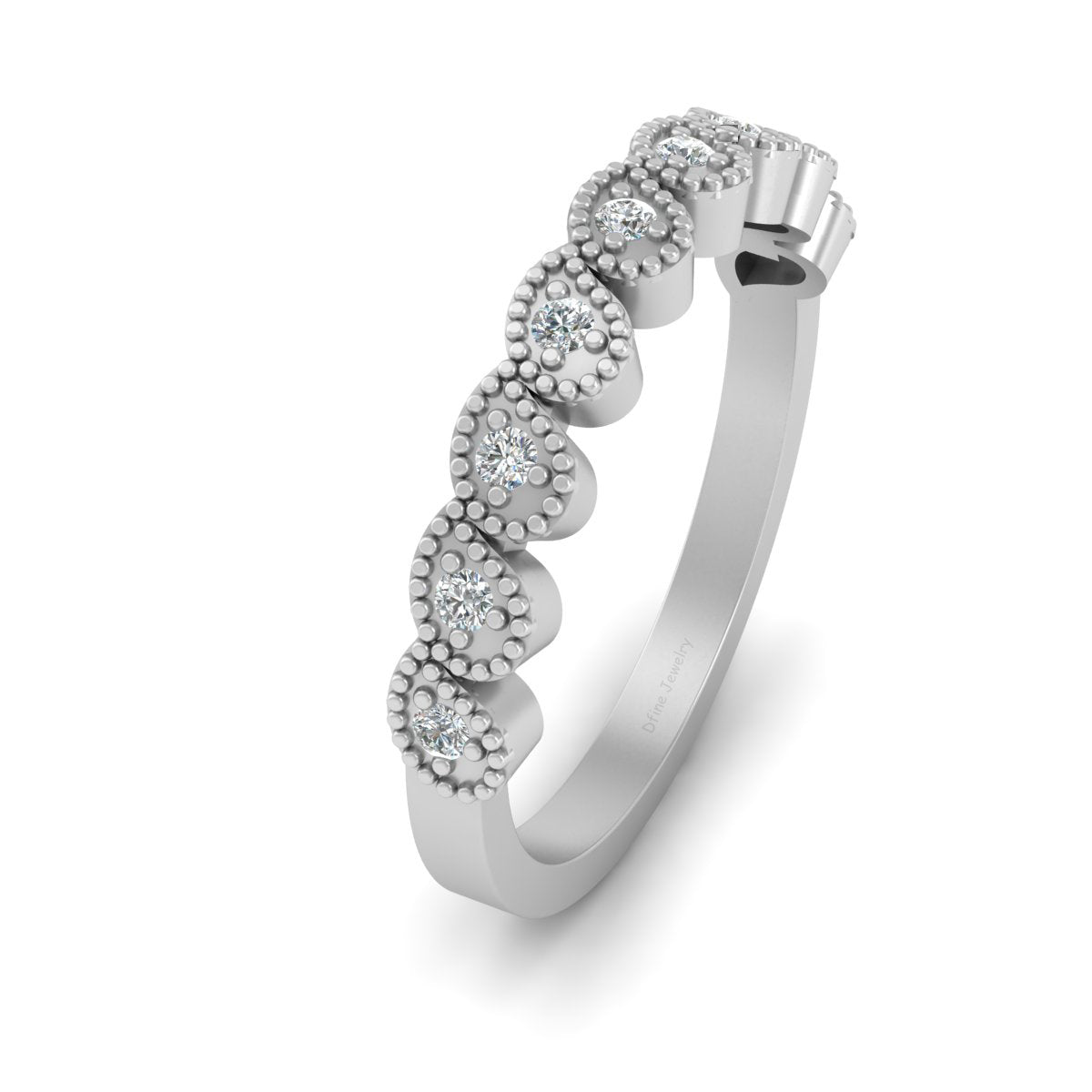 MILGRAIN WEDDING BAND FOR HER
