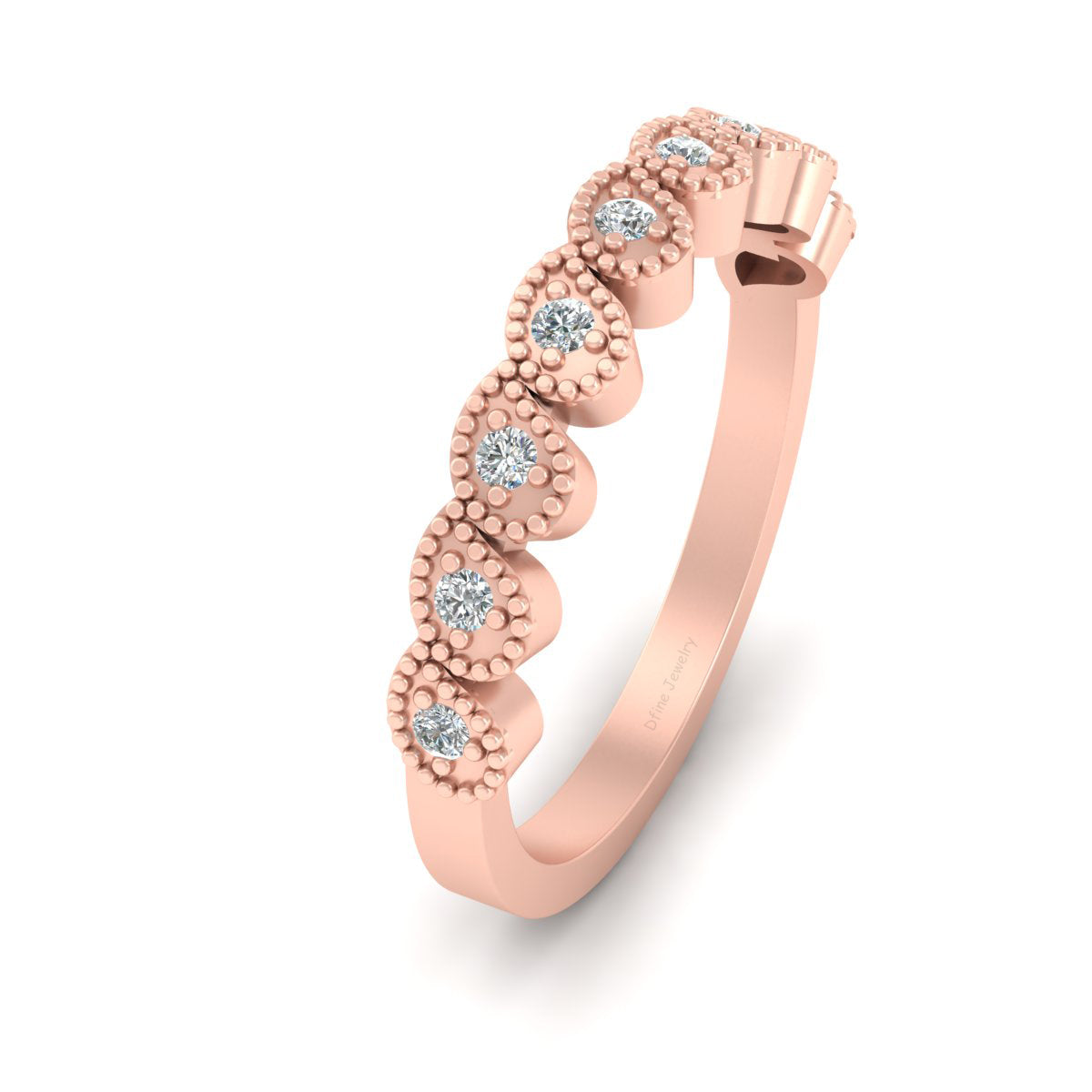 MILGRAIN WEDDING BAND FOR HER
