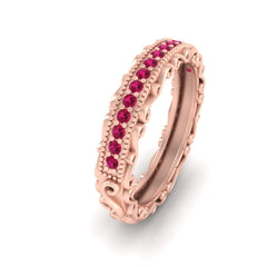 Designer Engagement Band Rose Gold 0.25cttw Pink CZ Eternity Band