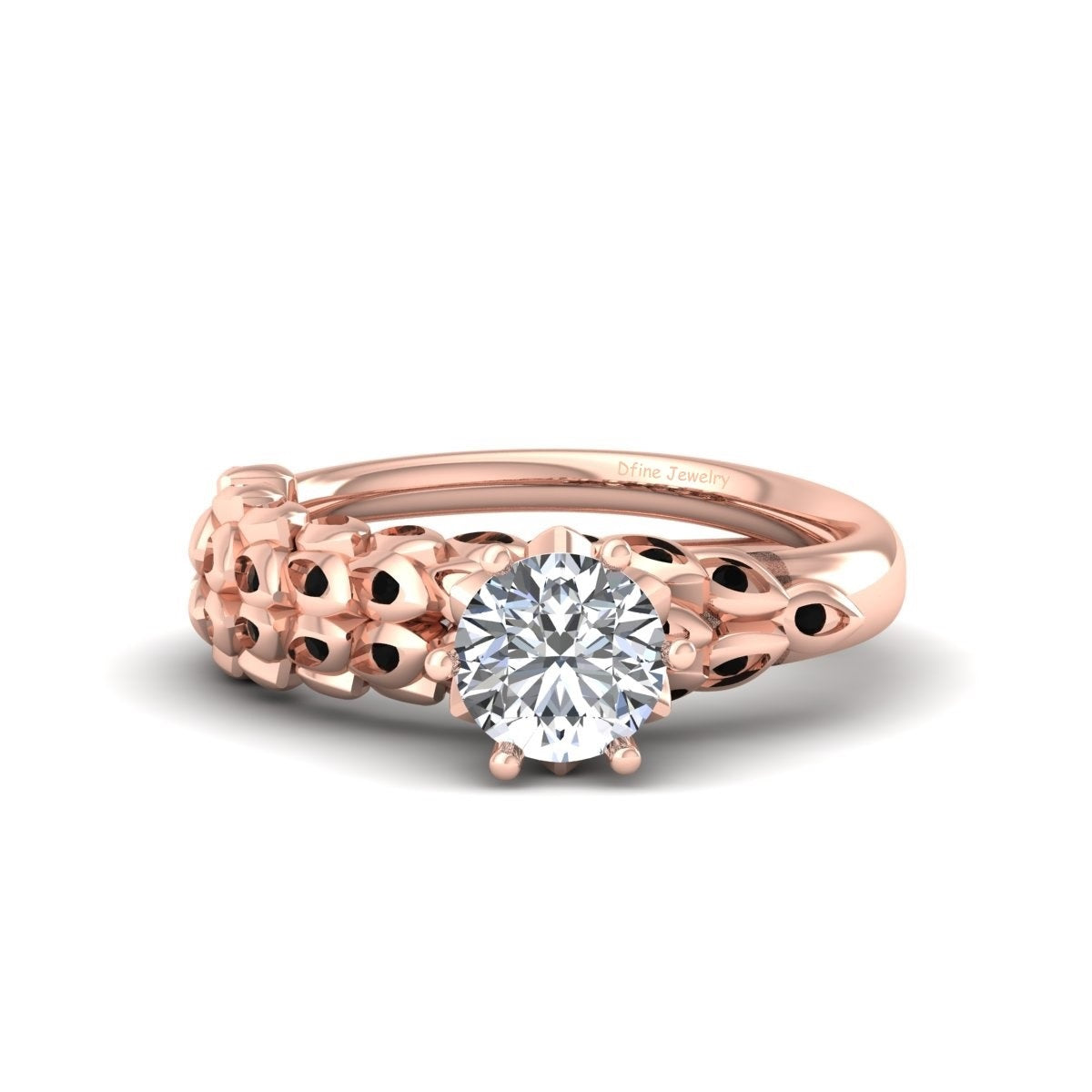 LEAF VINE MOISSANITE WEDDING RING