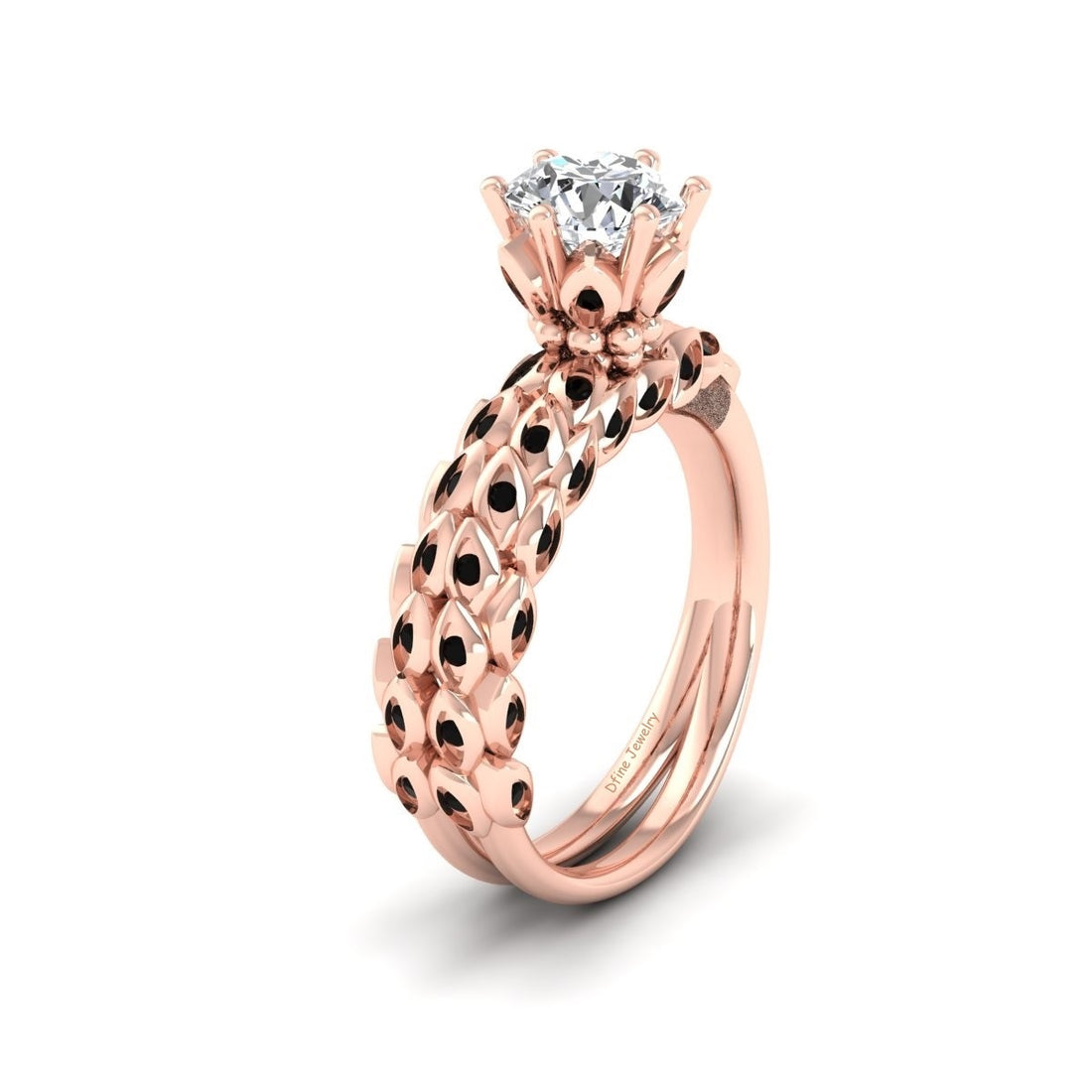 LEAF VINE MOISSANITE WEDDING RING