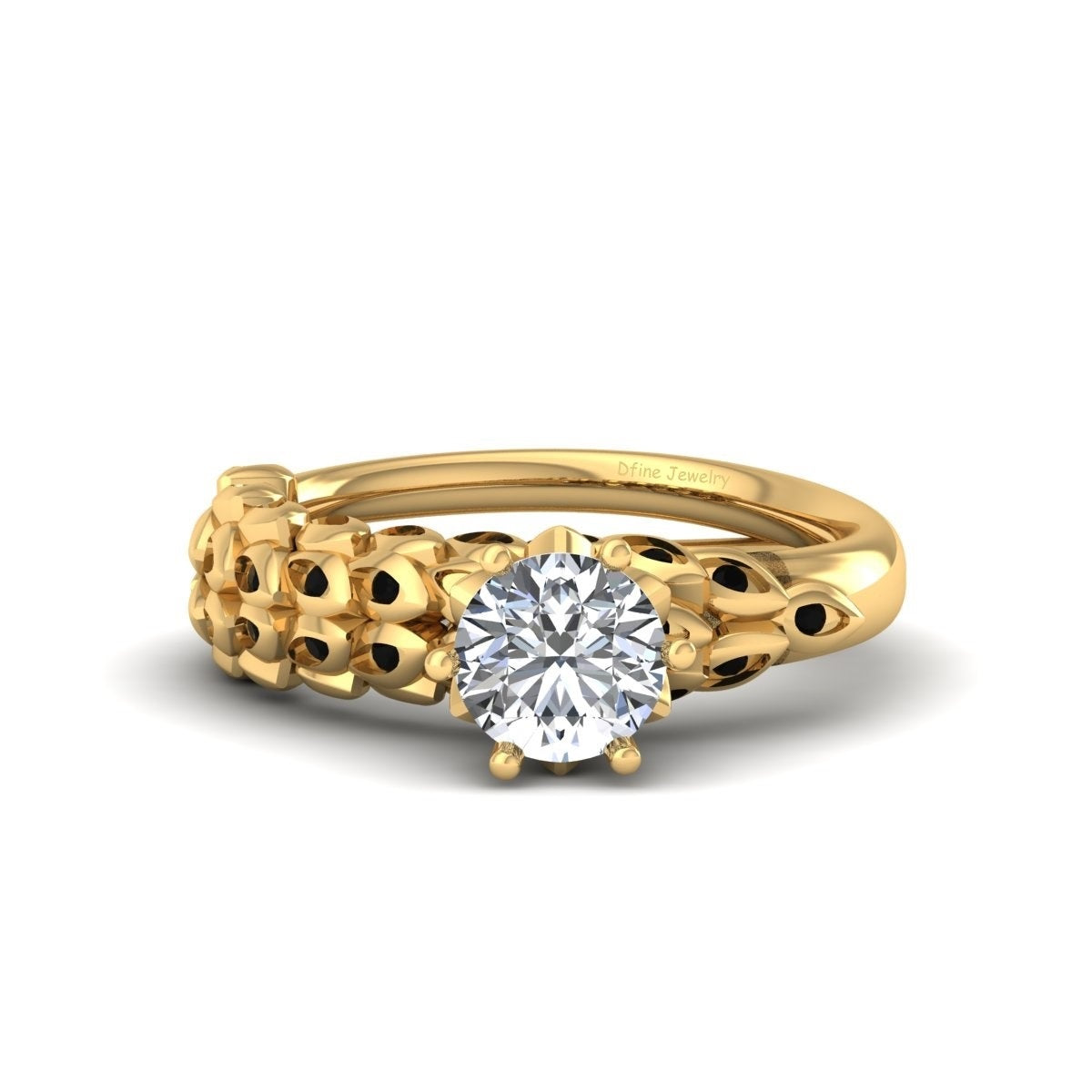 LEAF VINE MOISSANITE WEDDING RING