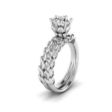 MOISSANITE FLORAL ENGAGEMENT RING