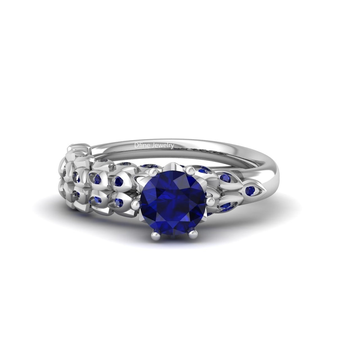 SAPPHIRE LEAF ENGAGEMENT RING