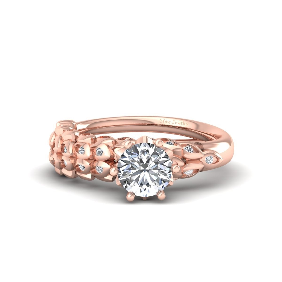MOISSANITE FLORAL ENGAGEMENT RING