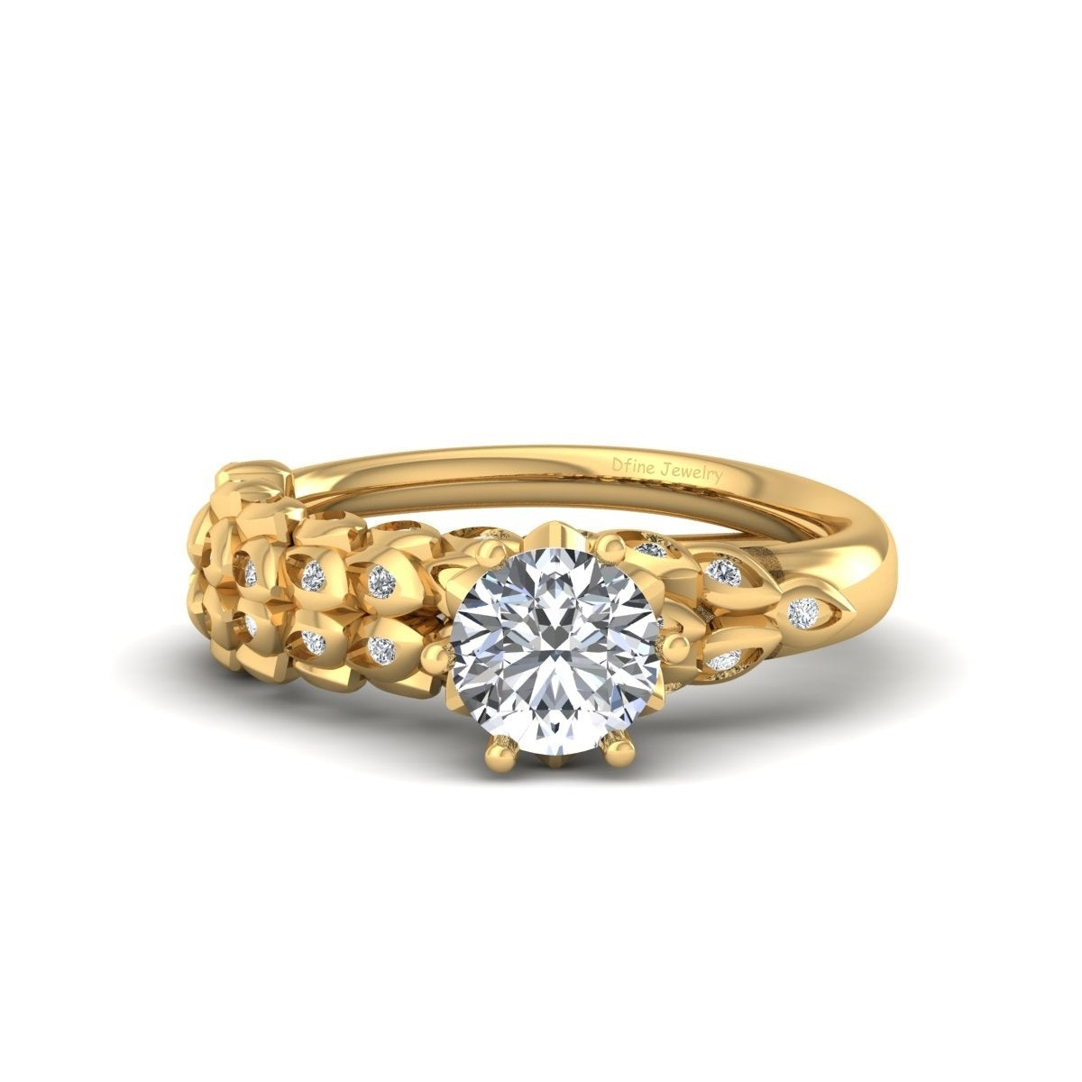 MOISSANITE FLORAL ENGAGEMENT RING