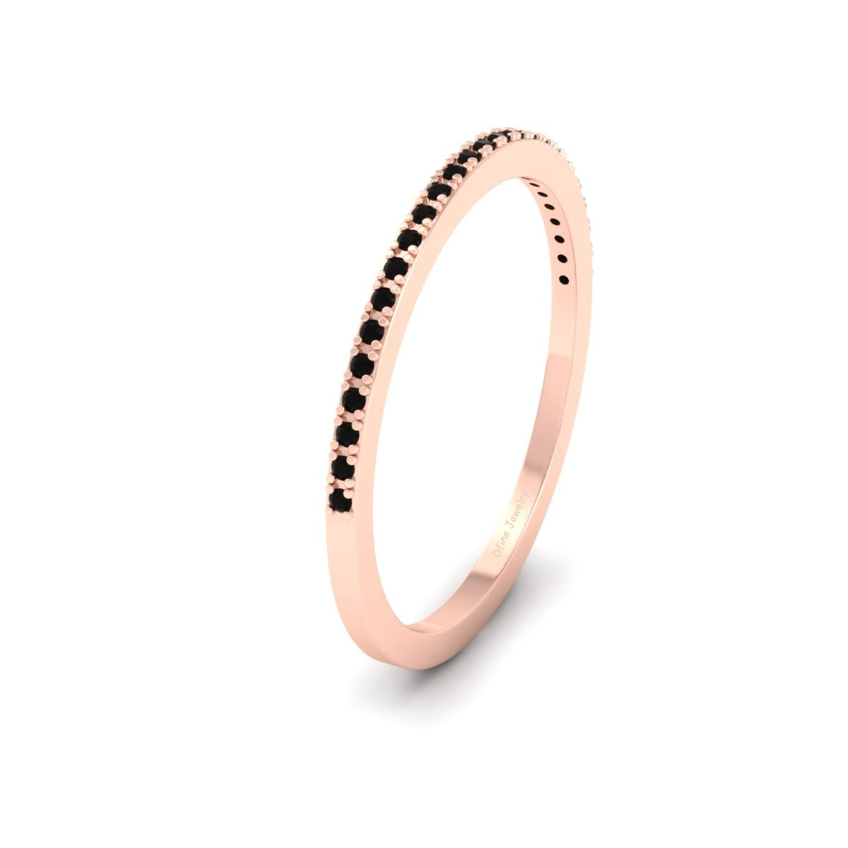 NATURAL BLACK DIAMOND STACKABLE RING