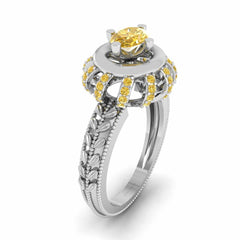 Unique Engagement Ring Womens Leaf Vine Art Nouveau Wedding Ring