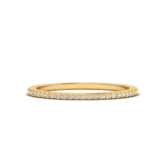 Natural Diamond Stackable Band Gold Wedding Band For Womens
