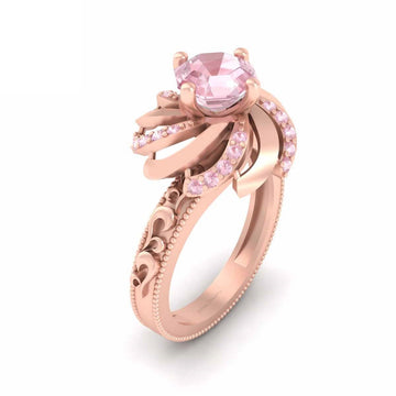 Rose Quartz Engagement Ring