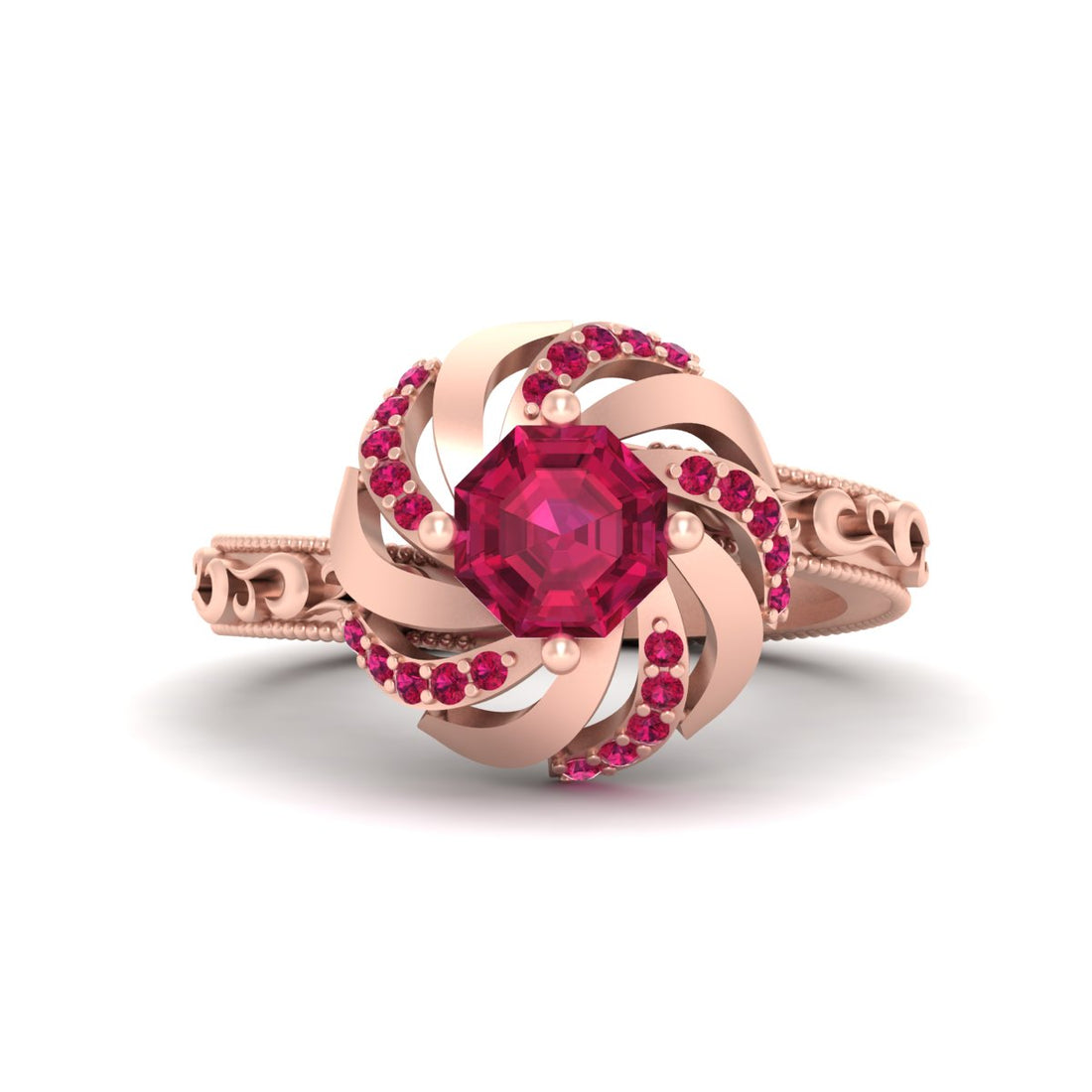 MILGRAIN ENGAGEMENT RING WOMENS