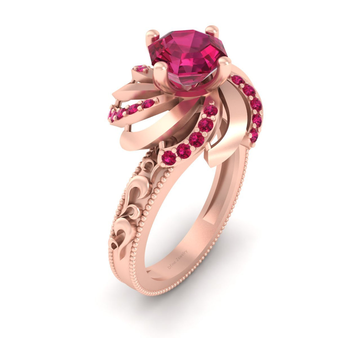 MILGRAIN ENGAGEMENT RING WOMENS
