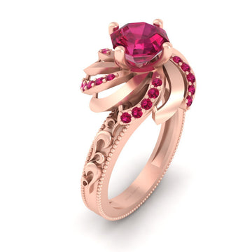 MILGRAIN ENGAGEMENT RING WOMENS
