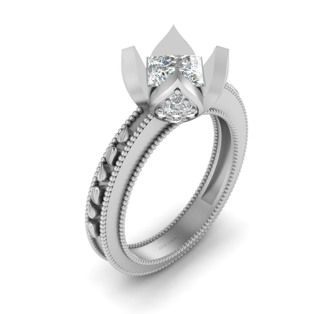 PRINCESS DIAMOND WEDDING RING