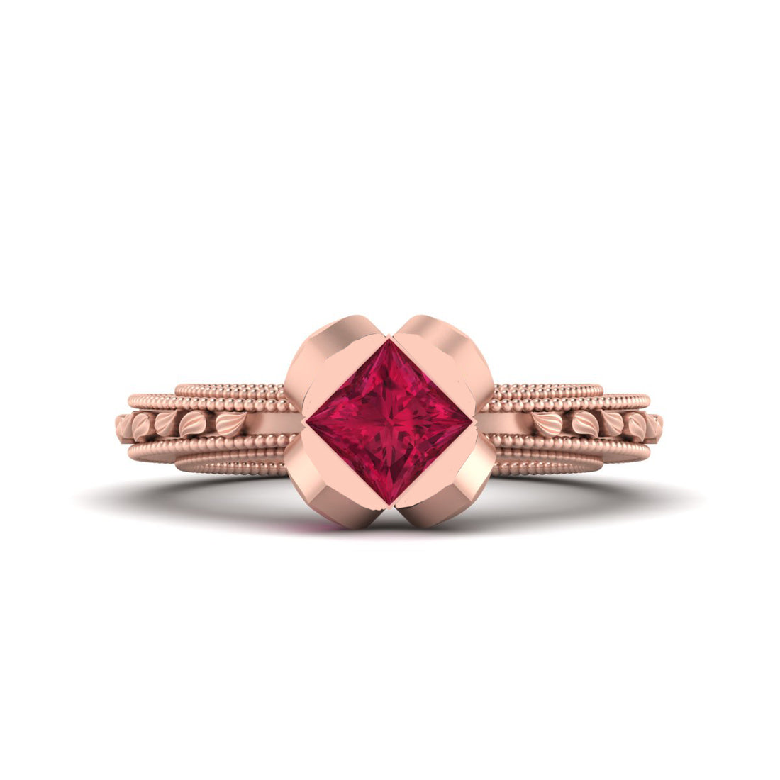 MILGRAIN WEDDING RING FOR HER