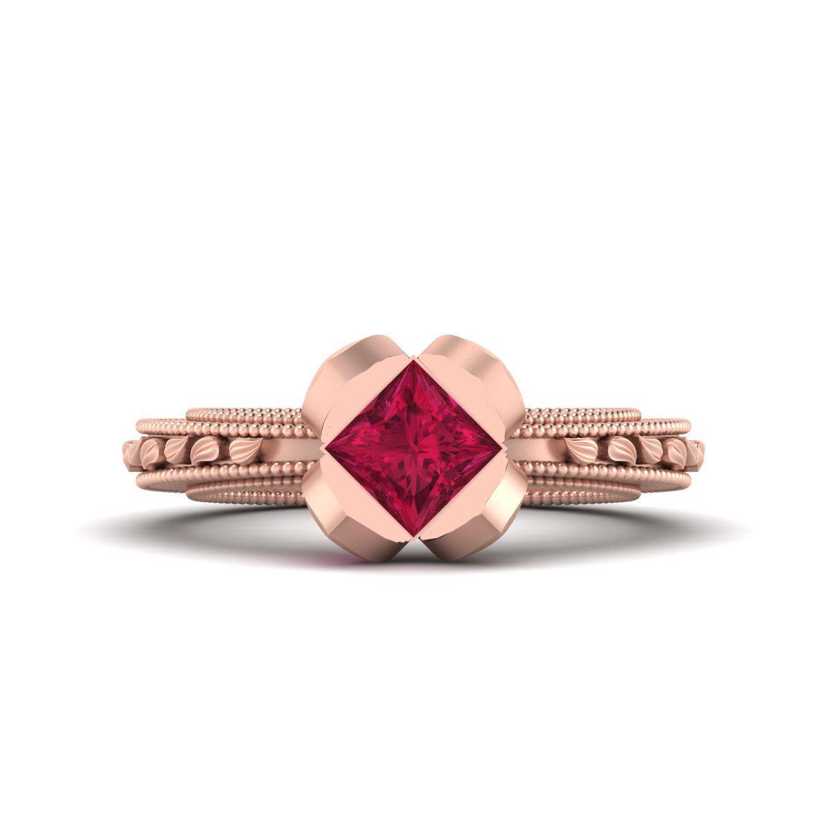 MILGRAIN WEDDING RING FOR HER