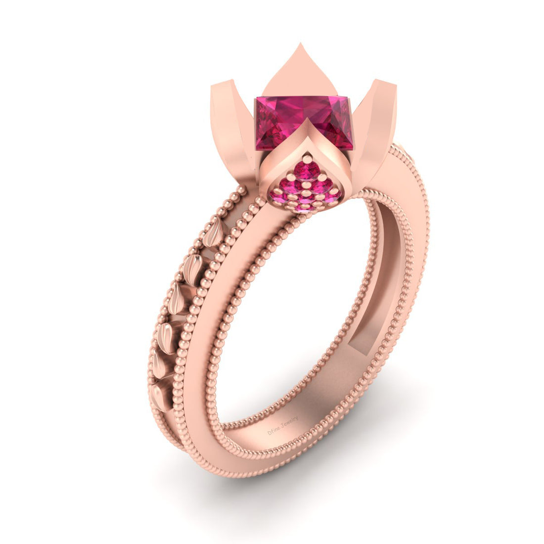 MILGRAIN WEDDING RING FOR HER