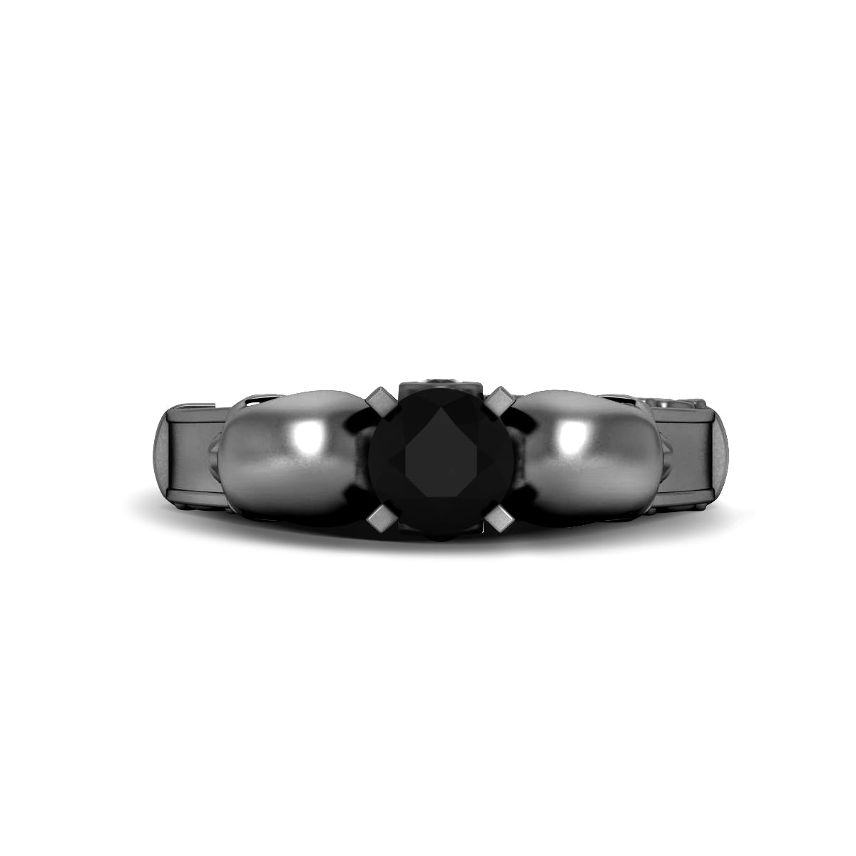 Onyx Skull Engagement Ring
