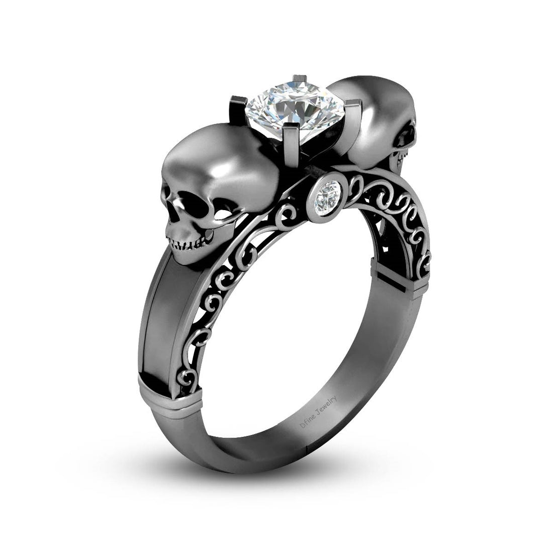 0.75TCW Diamond Skull Ring