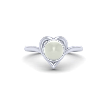 HEART PEARL ENGAGEMENT RING