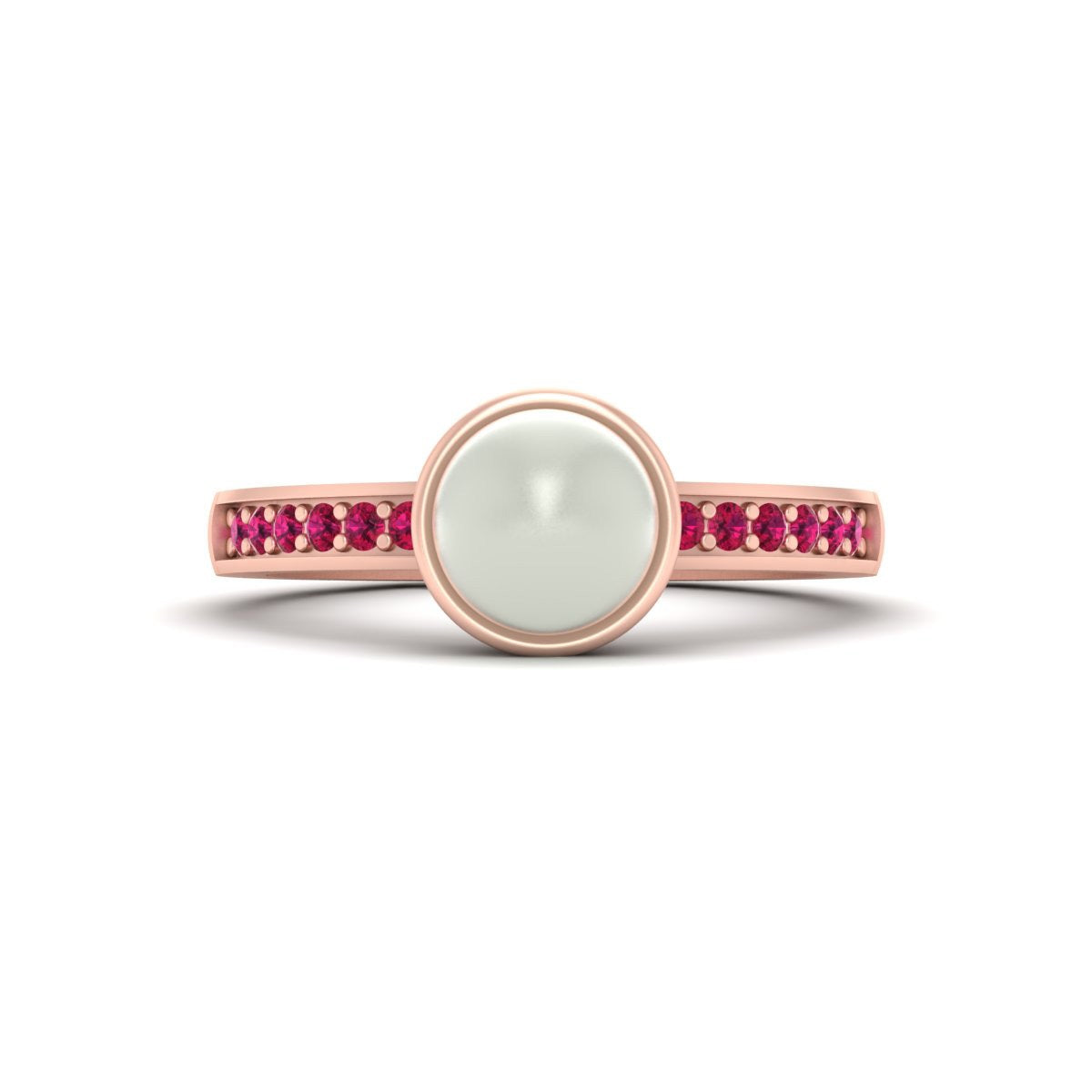 ROSE GOLD PEARL ENGAGEMENT RING