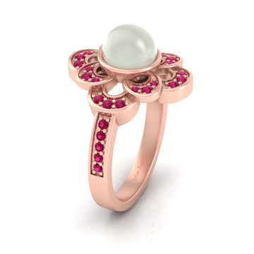 OFF WHITE PEARL ENGAGEMENT RING