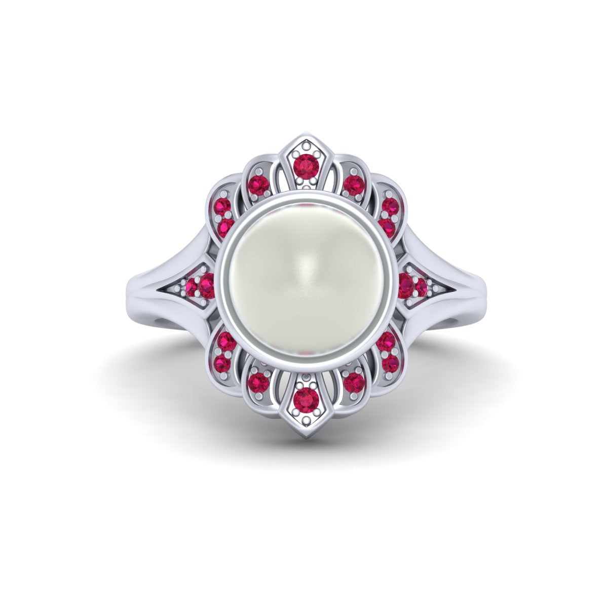 OFF WHITE PEARL ENGAGEMENT RING