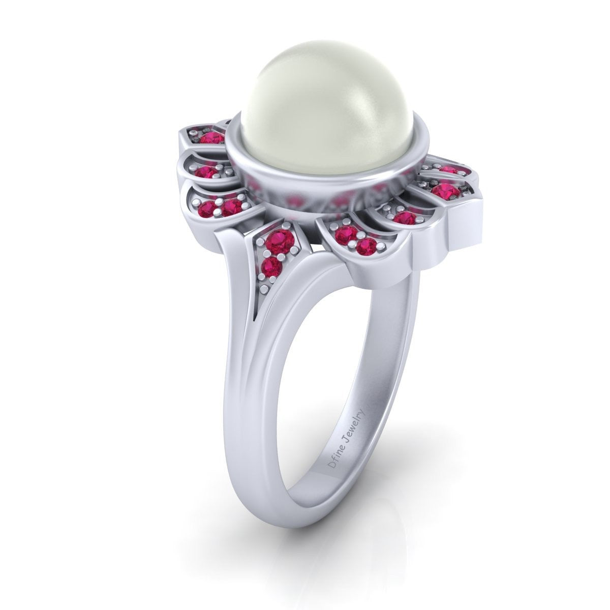 OFF WHITE PEARL ENGAGEMENT RING