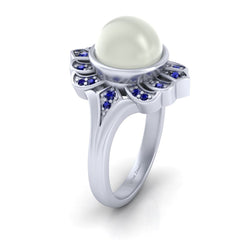 Freshwater Pearl Wedding Ring Unique Pearl Engagement Ring