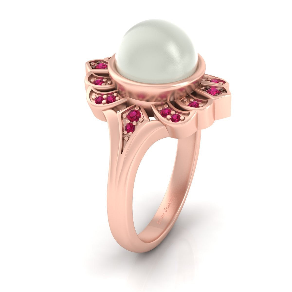 OFF WHITE PEARL ENGAGEMENT RING