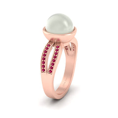 Cultured Freshwater Pearl Ring Off White Pearl Engagement Ring
