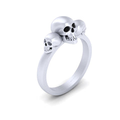 Memento Mori Skull Engagement Ring Womens Skull Ring Silver