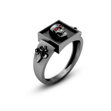 Fleur De Lis and Skull Ring