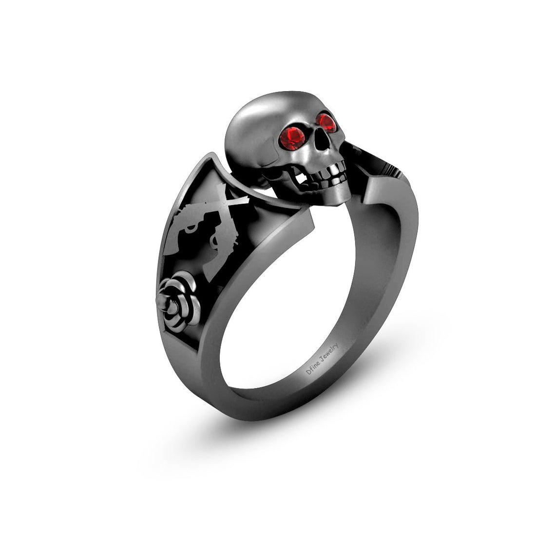 Roses and Skull Wedding Ring