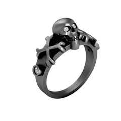 Pirates Skull Engagement Ring Skull and Crossbones Ring Silver