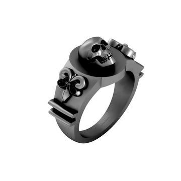 Fleur De Lis Skull Ring Womens