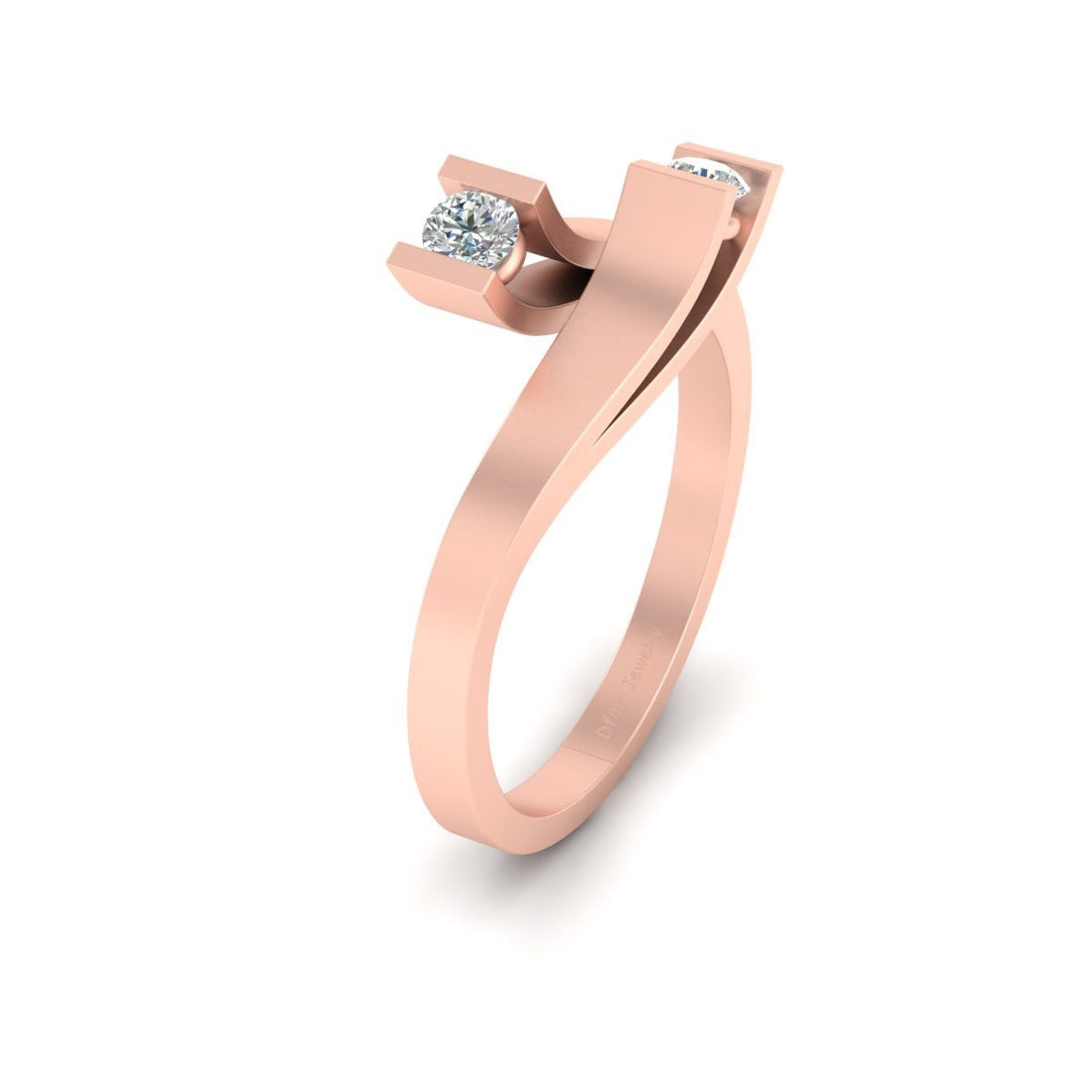 BYPASS DIAMOND ENGAGEMENT RING