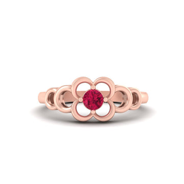 HOLLOW FLOWER ENGAGEMENT RING