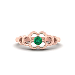 Green CZ Engagement Ring Solitaire Promise Ring Gift For Her