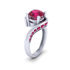 Wedding Ring For Her Ruby Pink Engagement Ring For Womens