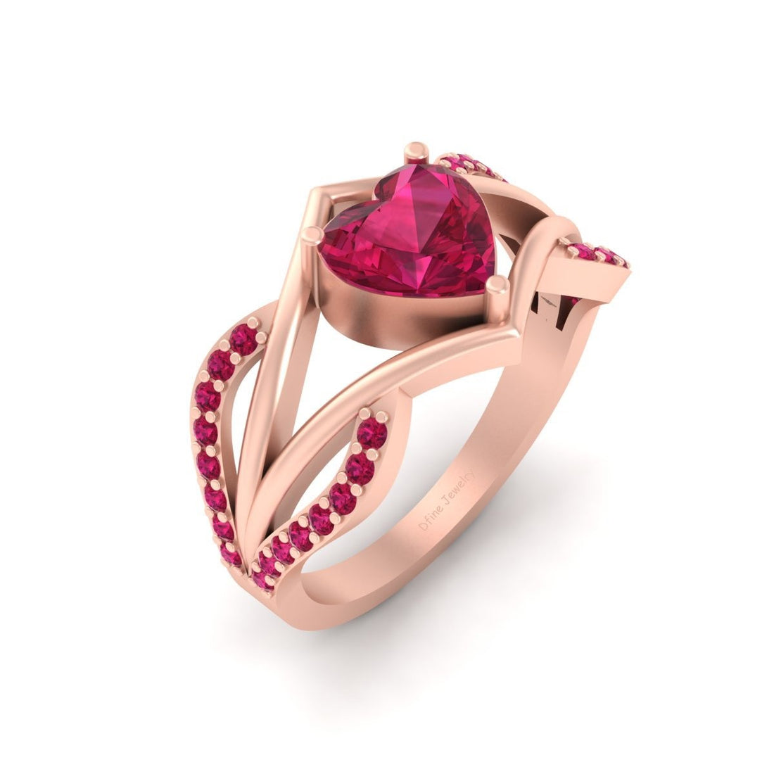 RUBY HEART ENGAGEMENT RING