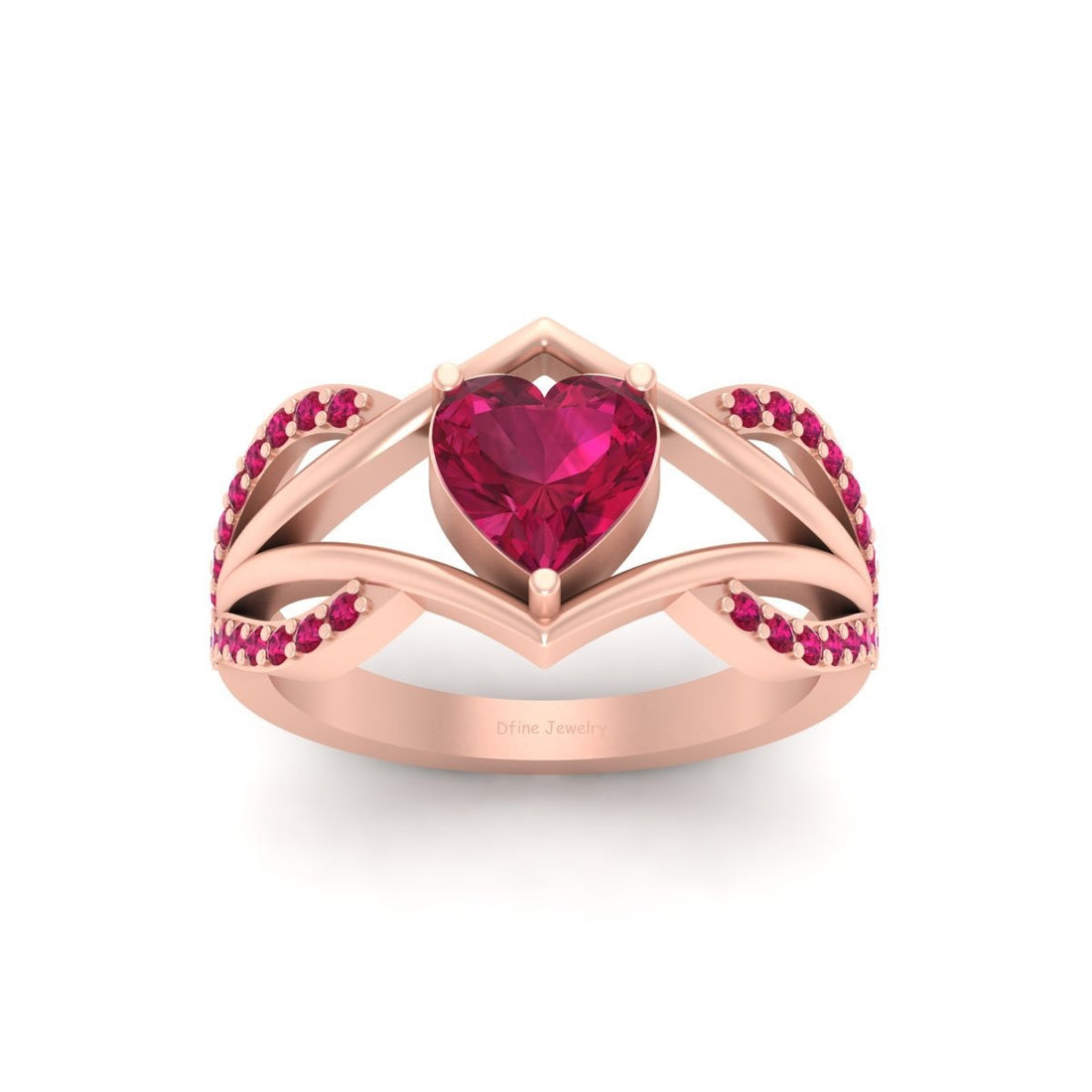 RUBY HEART ENGAGEMENT RING
