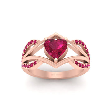 RUBY HEART ENGAGEMENT RING