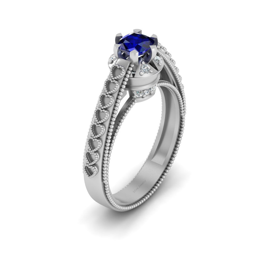 MILGRAIN HEART RING SILVER