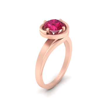 RUBY SOLITAIRE ENGAGEMENT RING