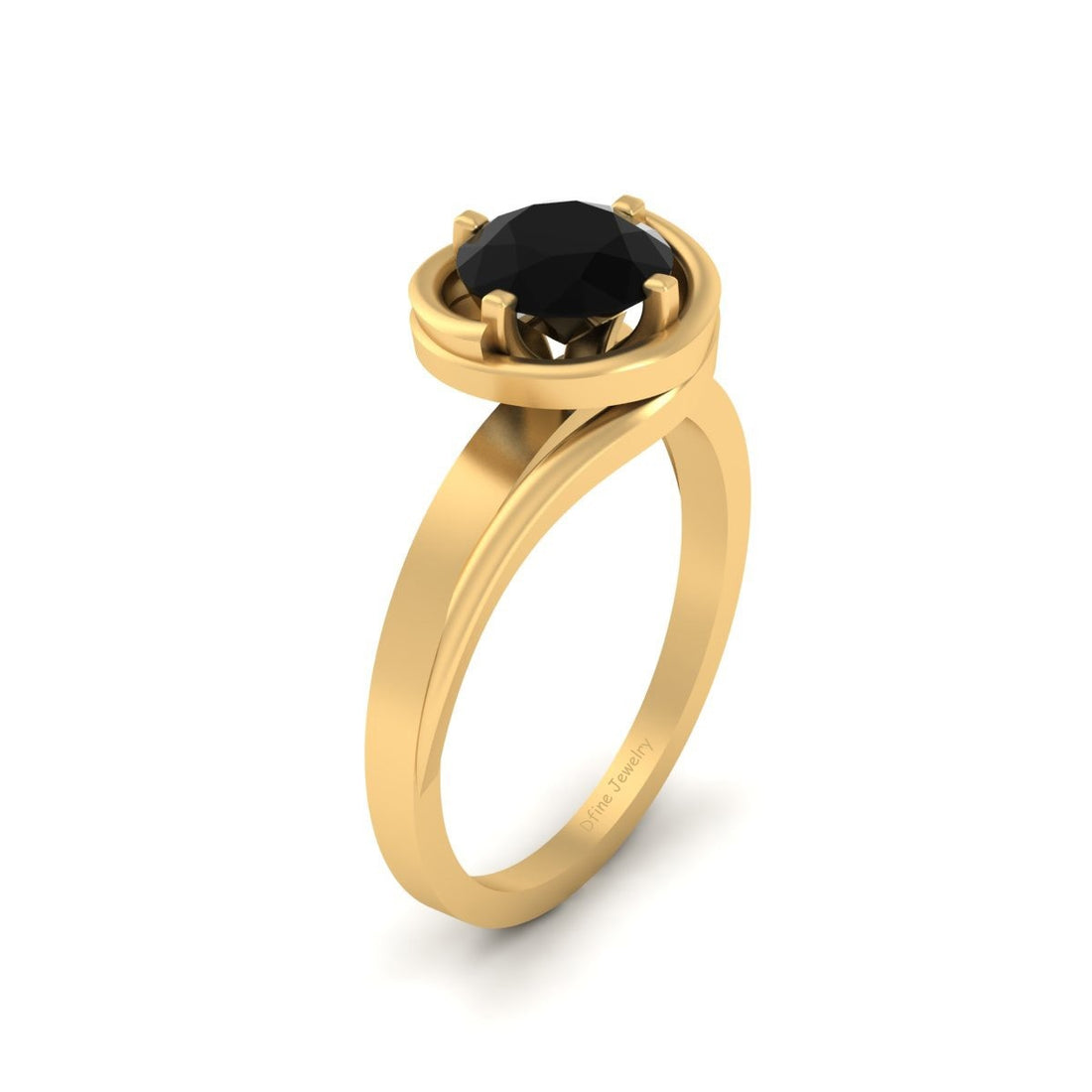 BLACK ONYX SOLITAIRE RING
