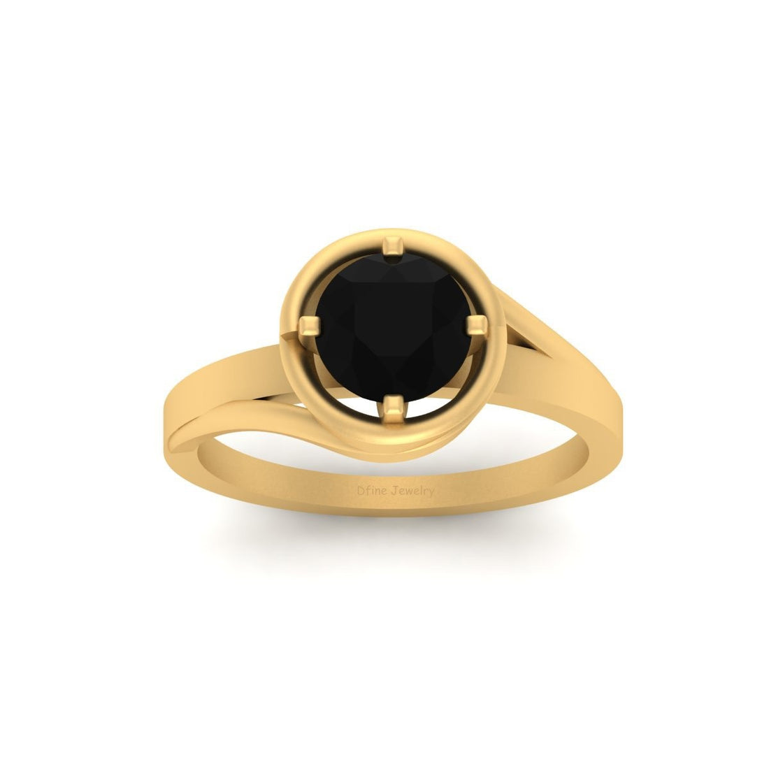 BLACK ONYX SOLITAIRE RING
