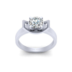 4 Prong Set 7 mm Solitaire 1.30ct White Moissanite Engagement Ring Solid 925 Sterling Silver